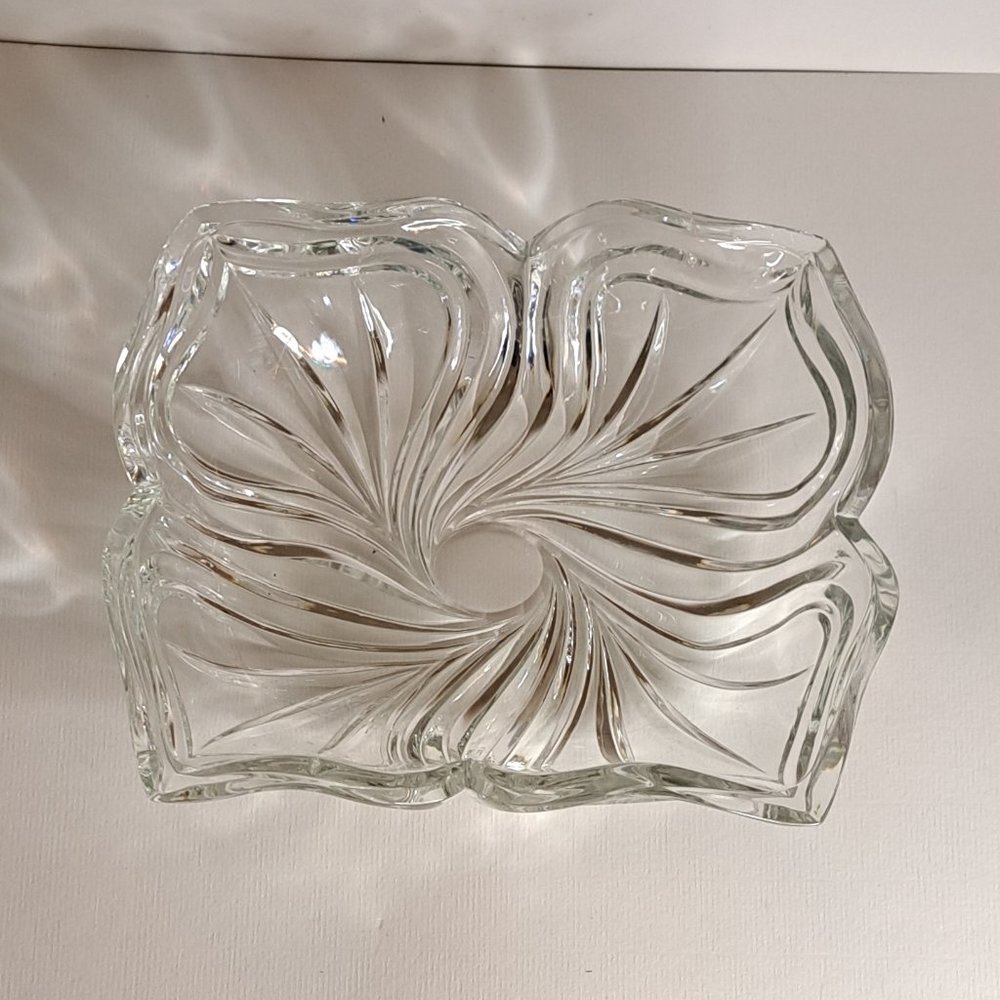 Mikasa "Spring Flair" Rectangle Heavy Crystal Cut Candy Dish 8" - Picture 6 of 8